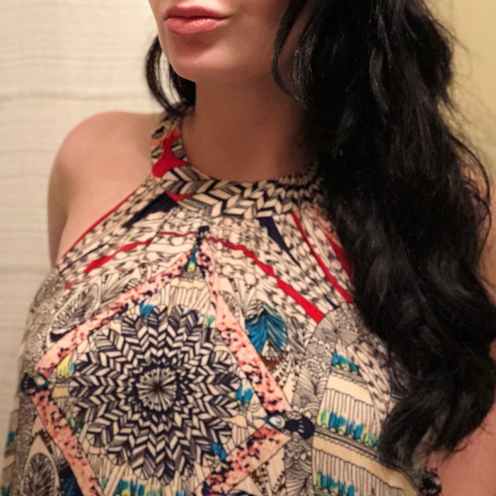 Multicolor Patterned Sleeveless Dress - Picture 6 of 6